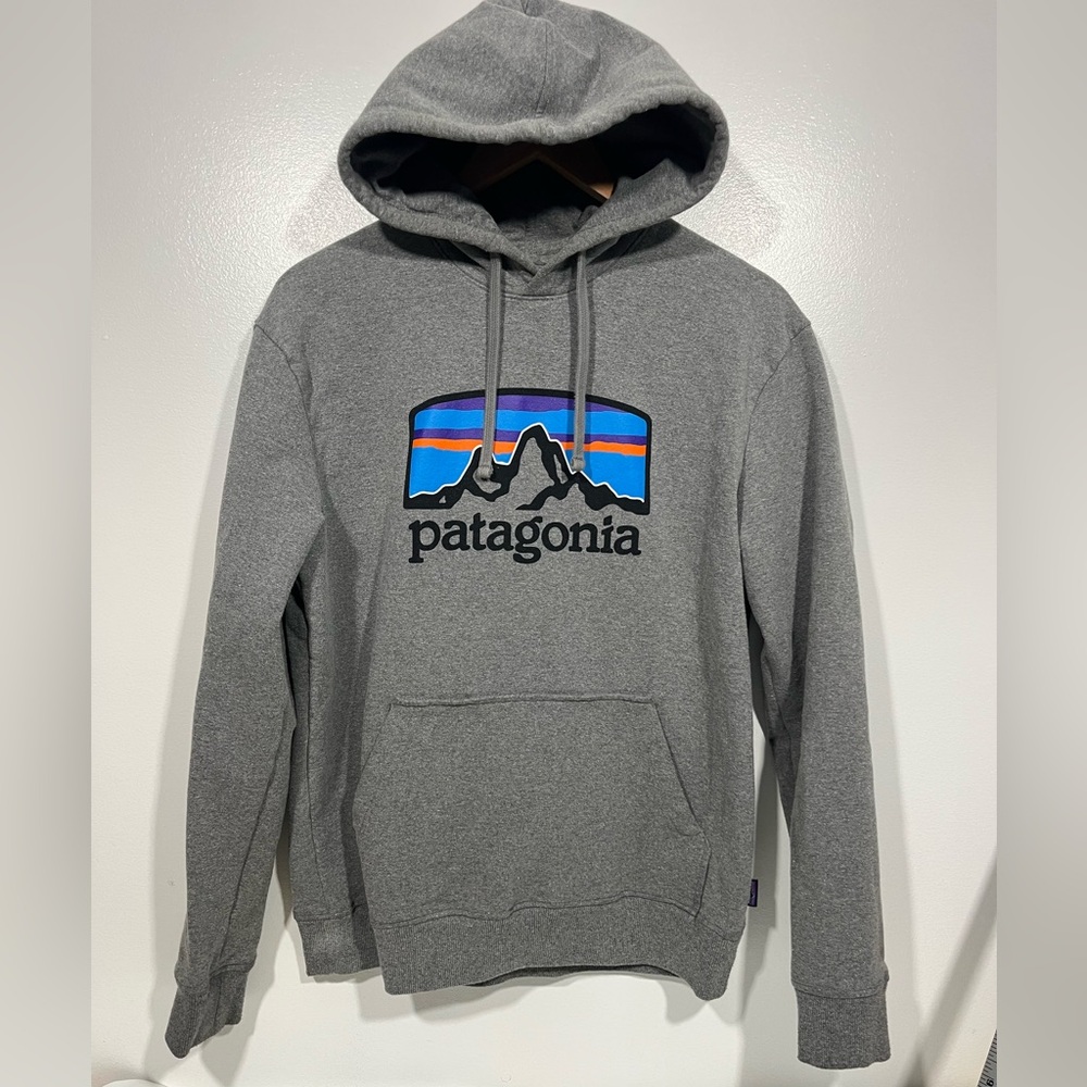 Patagonia Gray Logo Hoodie for Men Size M
